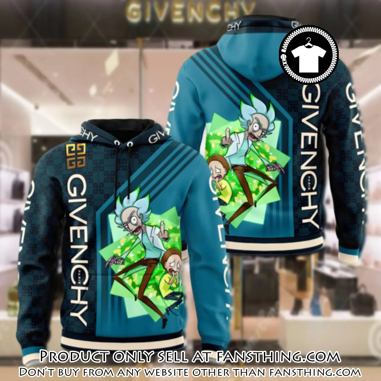 Givenchy rick and morty unisex hoodie luxury brand gifts  jh2011 fst5459030